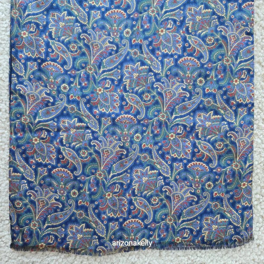 Axcess Wool-Backed Silk Scarf Navy - Picture 8 of 8